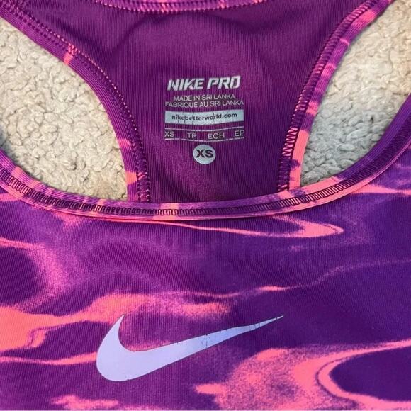 Nike Pink and Purple Patterned Dri-fit Racerback Sports Bra Size XS - Picture 3 of 6